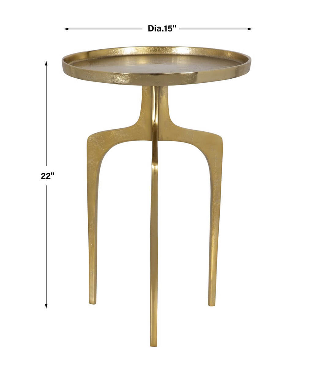 ROUND GOLD ACCENT TABLE 30032w