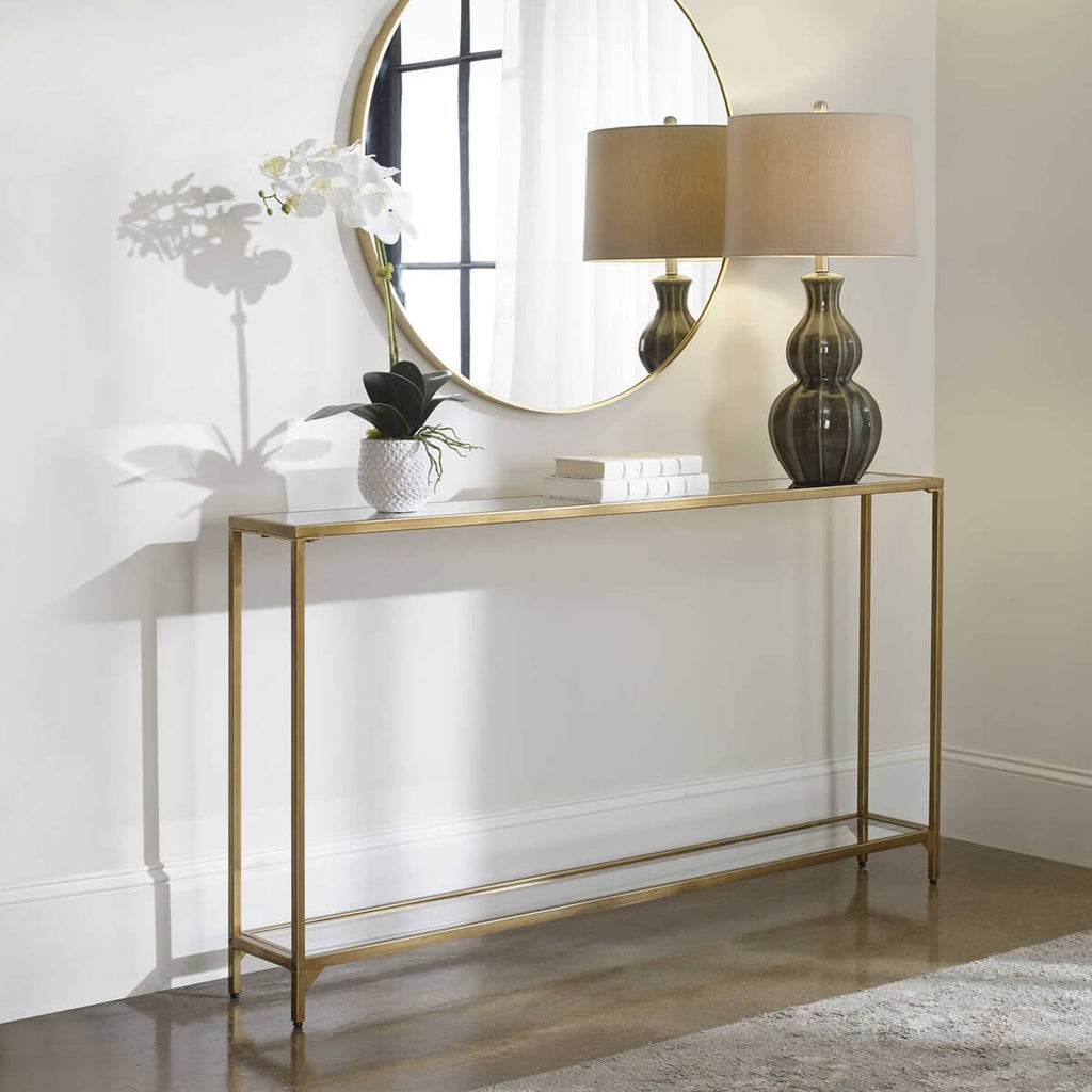 CONSOLE TABLE GOLD FINISH 50032w