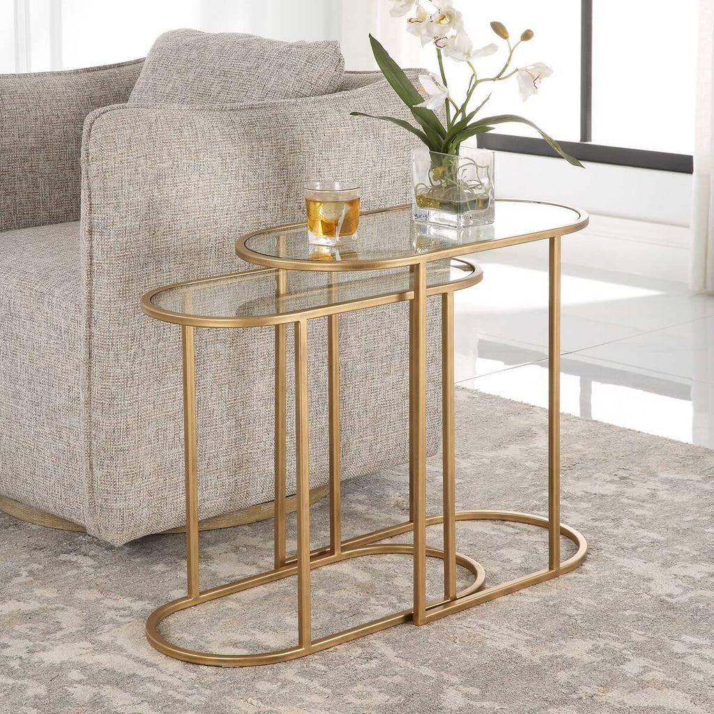 IRON NESTING TABLE SET OF TWO 81032w