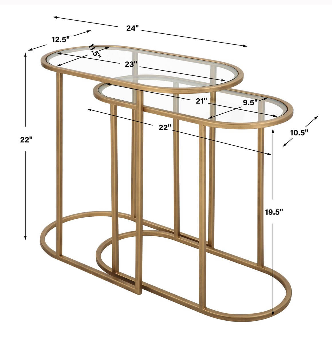 IRON NESTING TABLE SET OF TWO 81032w