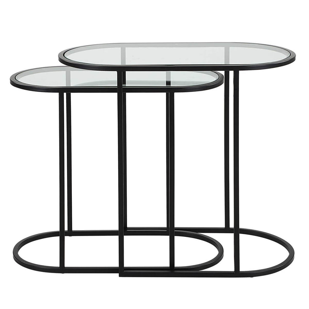 BLACK IRON NESTING TABLES SET OF TWO 43032w