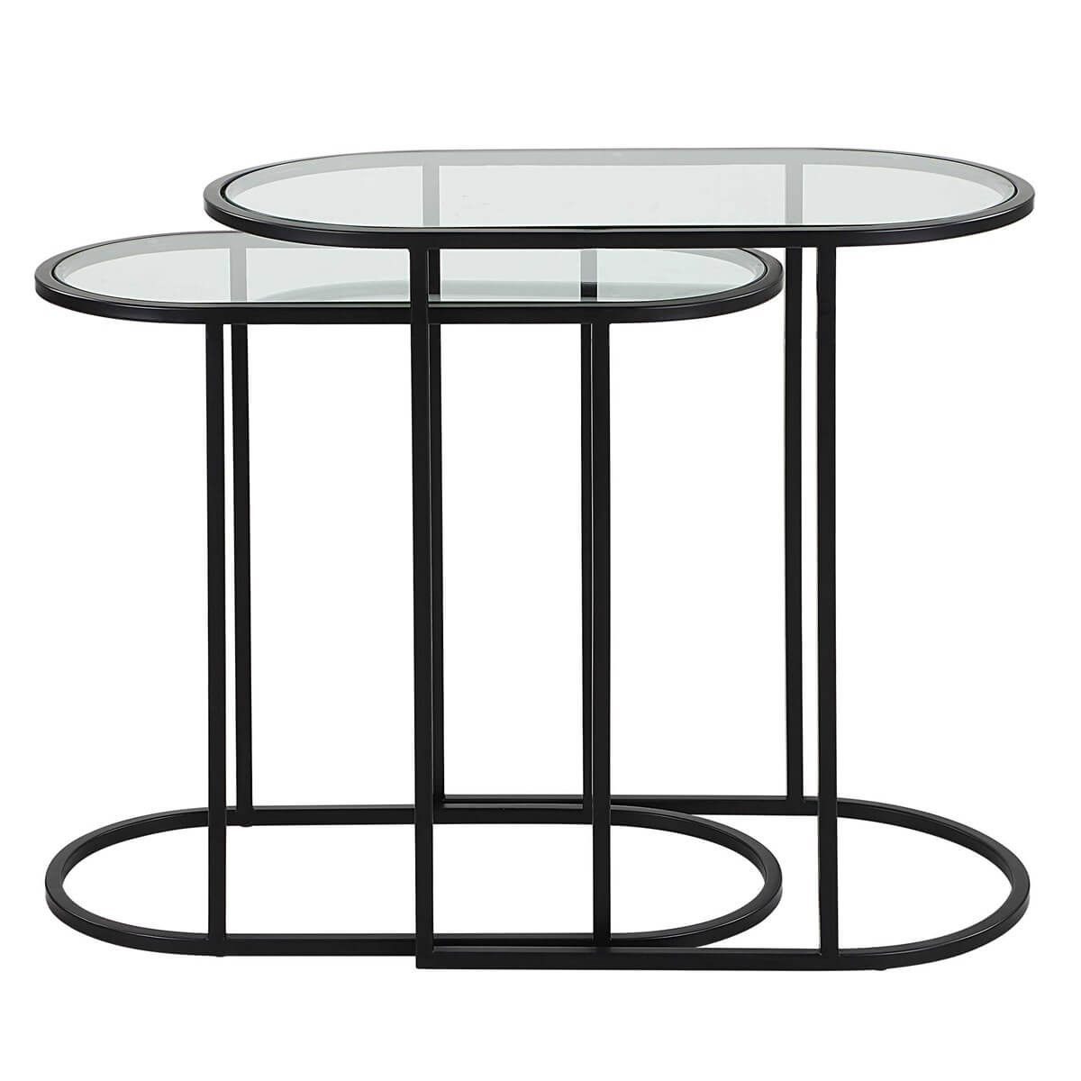 BLACK IRON NESTING TABLES SET OF TWO 43032w
