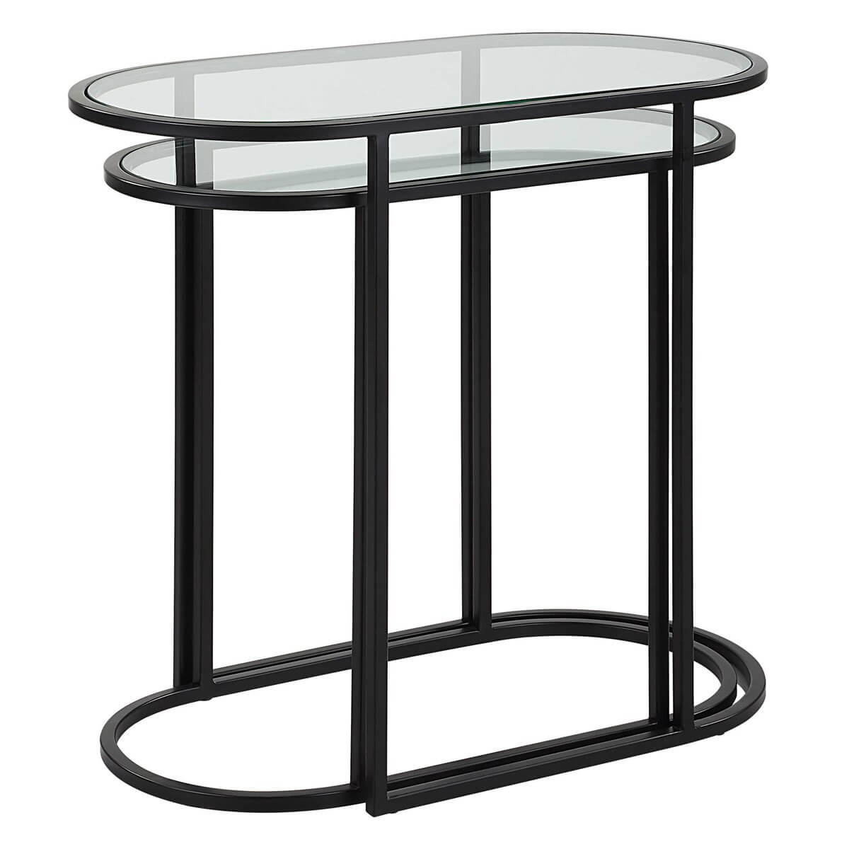 BLACK IRON NESTING TABLES SET OF TWO 43032w