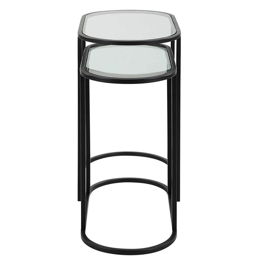 BLACK IRON NESTING TABLES SET OF TWO 43032w