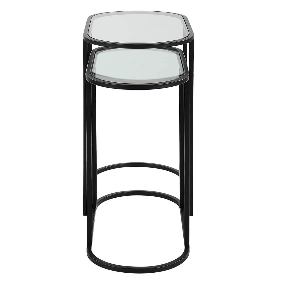 BLACK IRON NESTING TABLES SET OF TWO 43032w