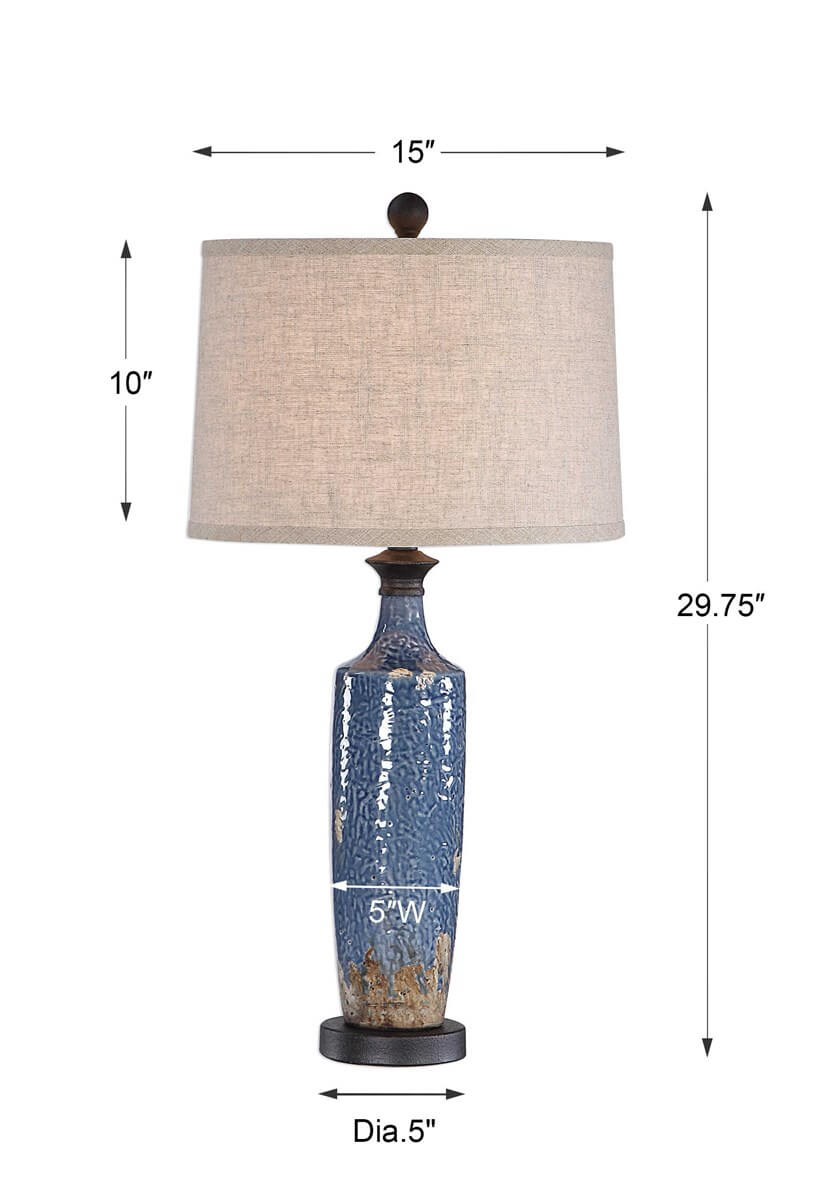 BLUE CERAMIC TABLE LAMP 1-62062w