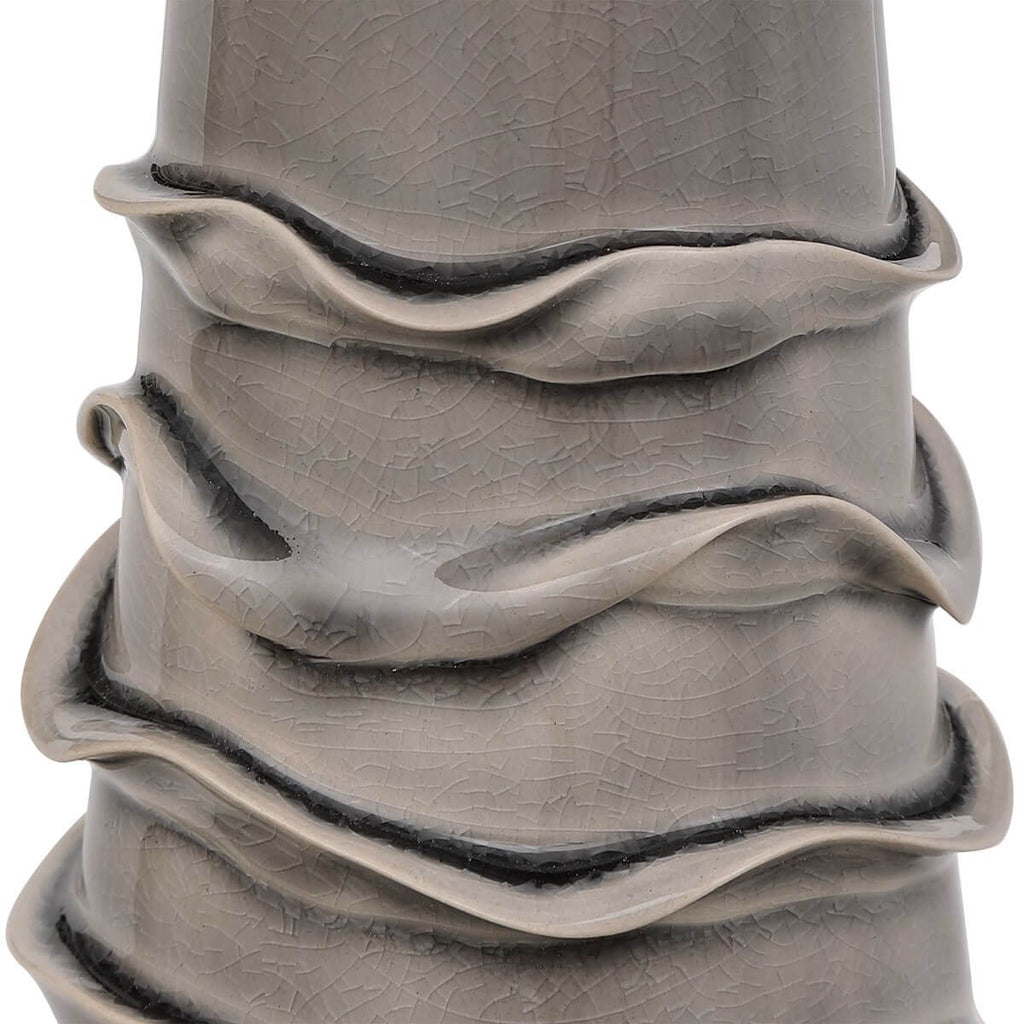 GRAY CERAMIC  TABLE LAMP 1-37062w