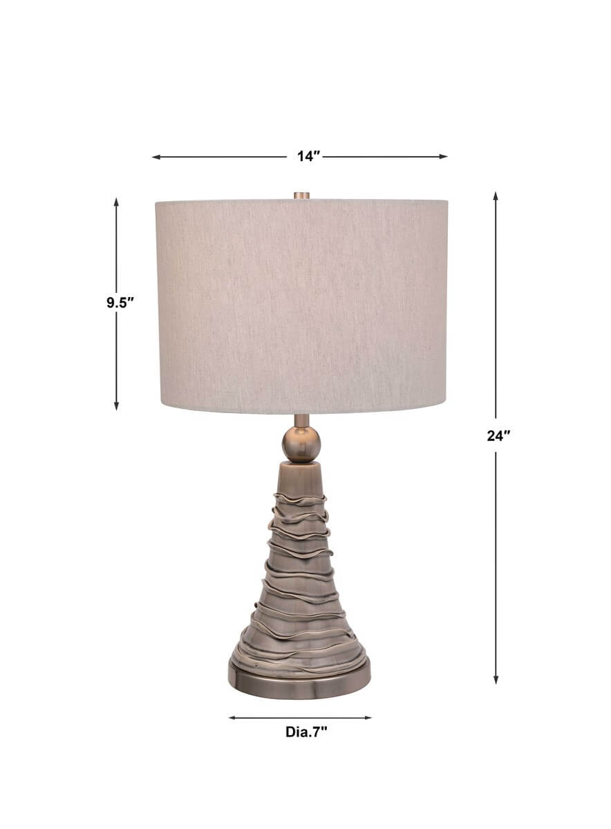 GRAY CERAMIC  TABLE LAMP 1-37062w