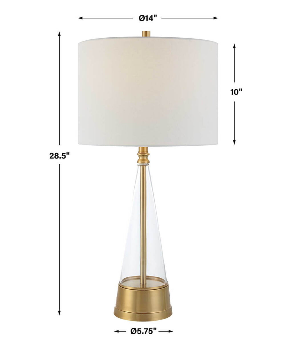 GLASS CONE TABLE LAMP 1-29062w