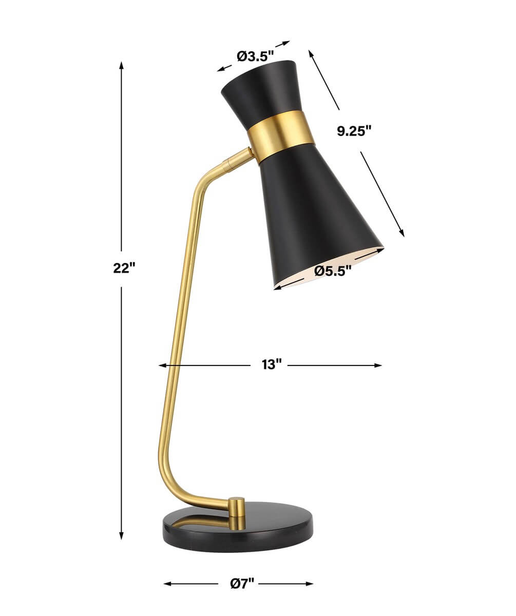 BLACK AND GOLD DESK LAMP 1-60162w