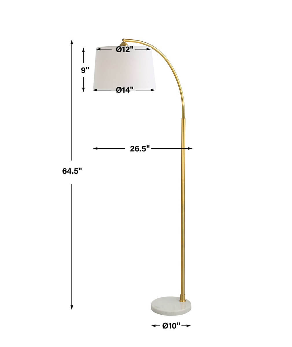 GOLD ARC FLOOR LAMP 1-90162w