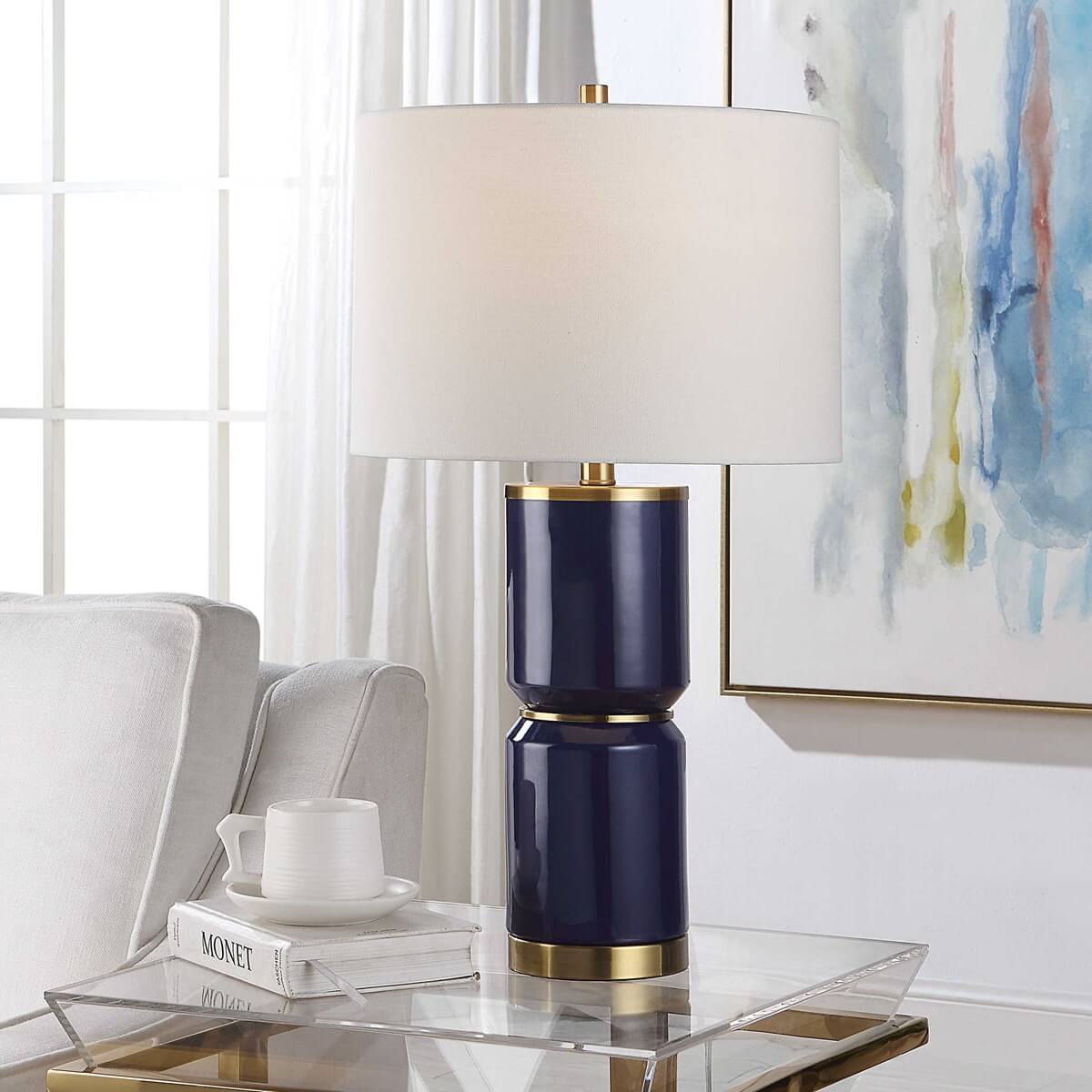ROYAL BLUE TABLE LAMP 1-01162w