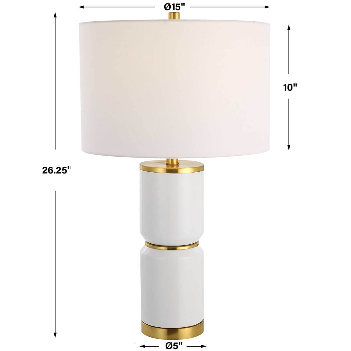 WHITE CERAMIC TABLE LAMP 1-31162w