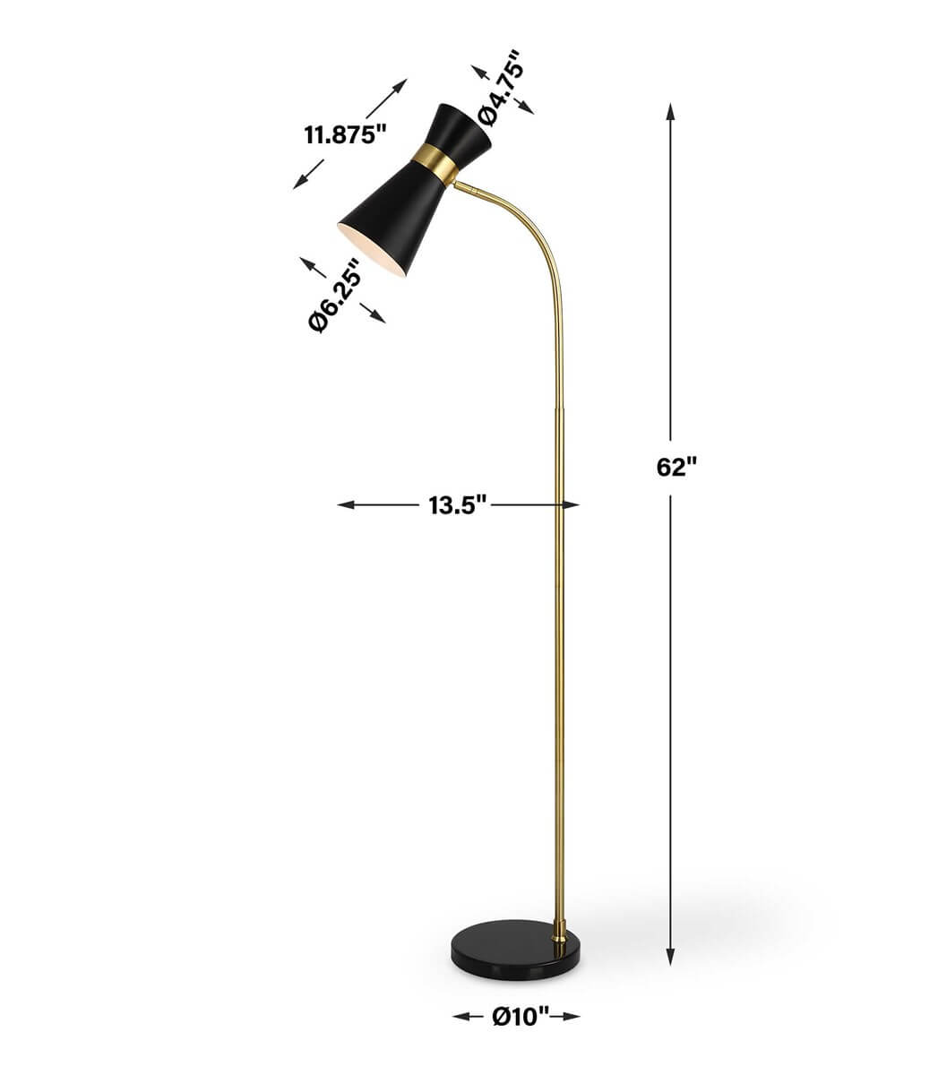 BLACK FLOOR LAMP 1-22162w