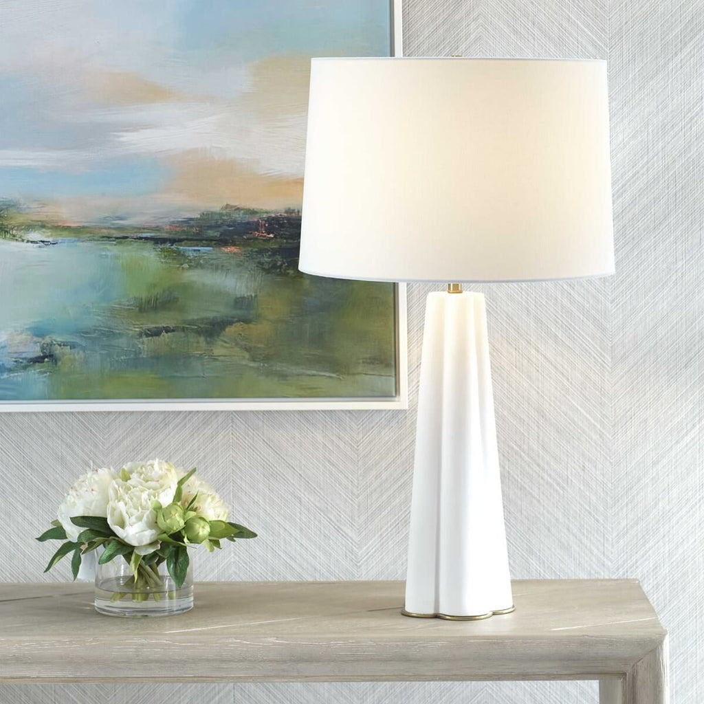 WHITE CERAMIC TABLE LAMP 1-43162w