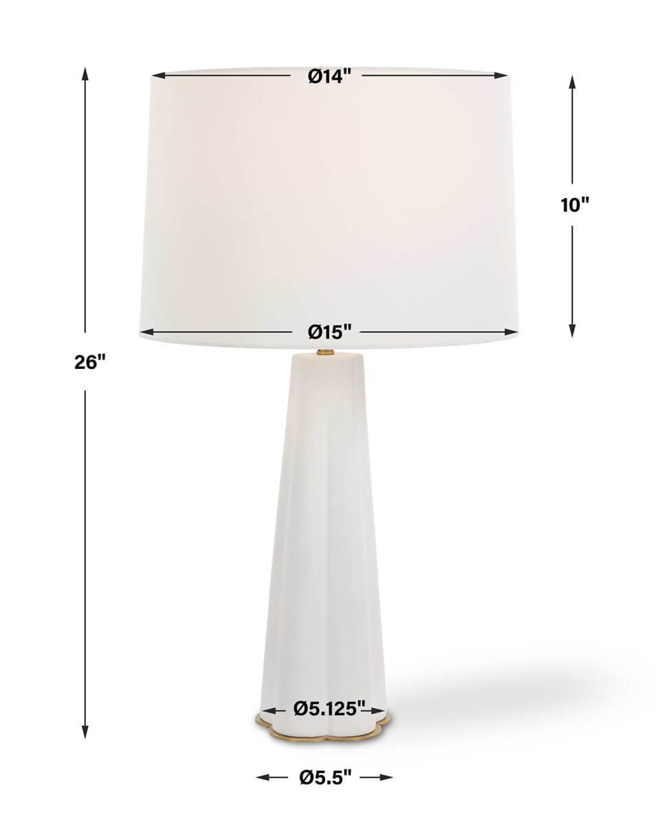 WHITE CERAMIC TABLE LAMP 1-43162w