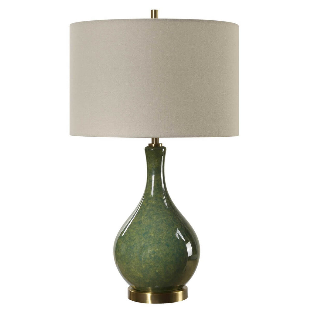 GLAZED GREEN TABLE LAMP 1-73162w