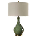 GLAZED GREEN TABLE LAMP 1-73162w