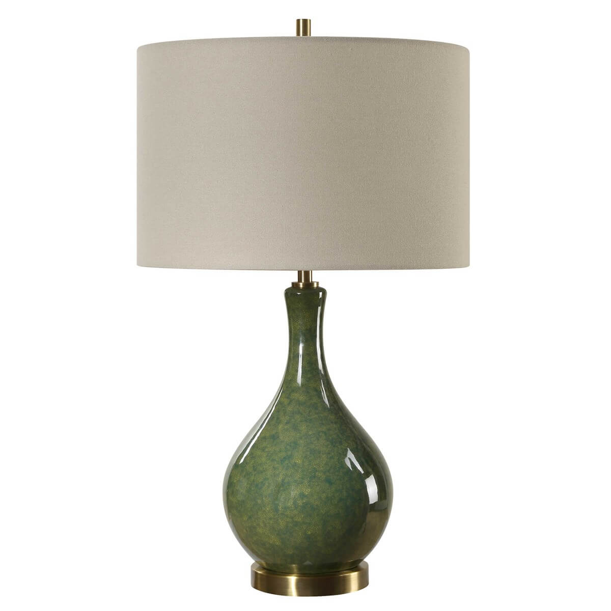 GLAZED GREEN TABLE LAMP 1-73162w