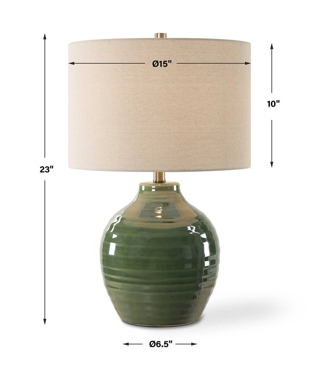 GREEN TABLE LAMP 1-14162w