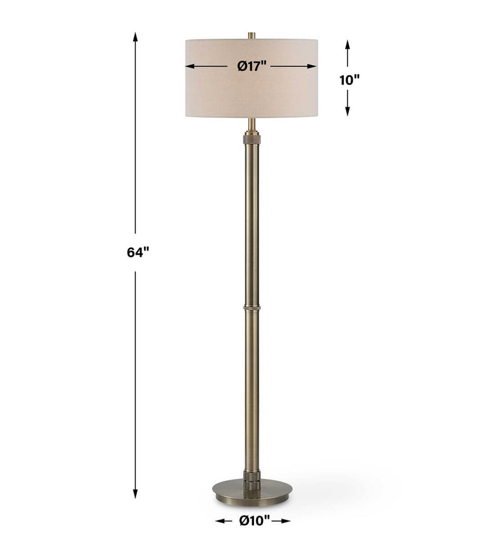 ANTIQUE BRASS FLOOR LAMP 1-35162w