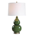 DARK GREEN CERAMIC TABLE LAMP 1-45162w