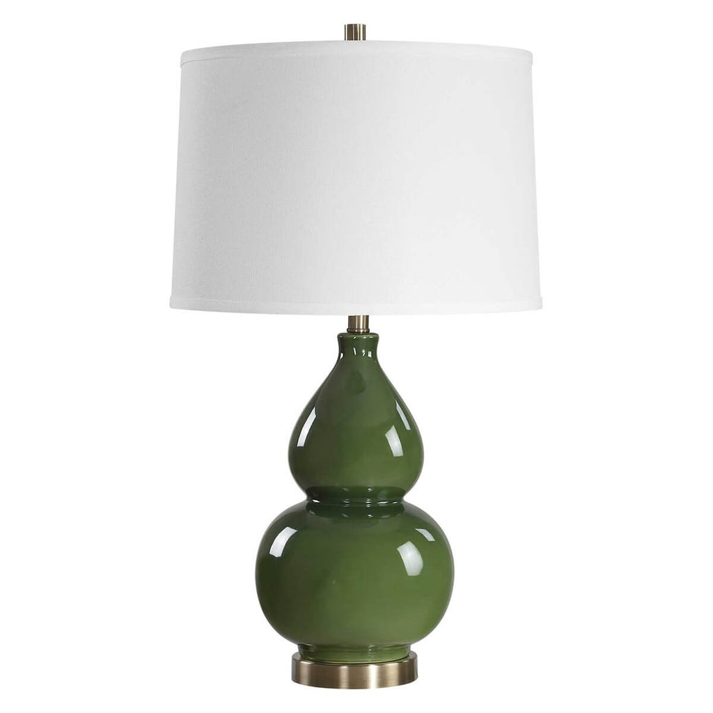 DARK GREEN CERAMIC TABLE LAMP 1-45162w