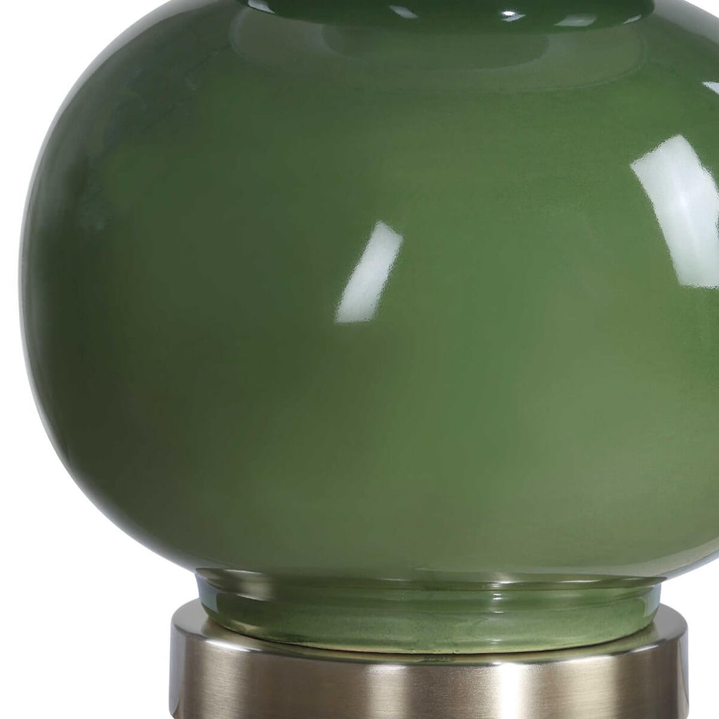 DARK GREEN CERAMIC TABLE LAMP 1-45162w