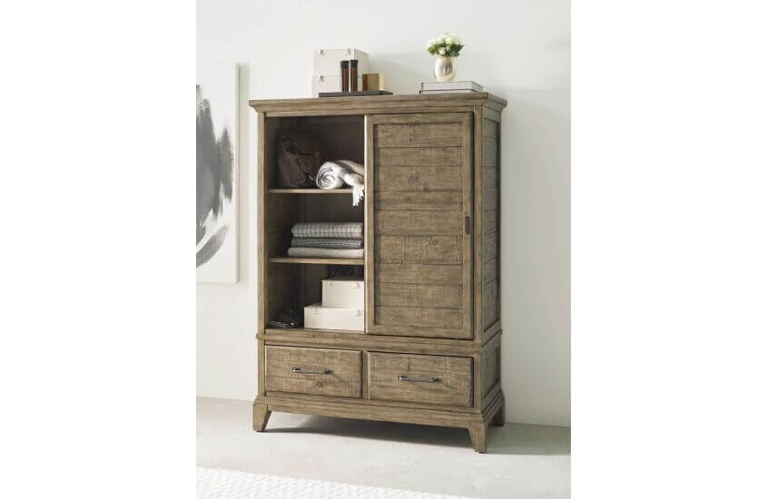 KINCAID PLANK ROAD WHEELER DOOR CHEST STONE 706-250S