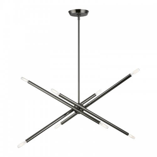 LIVEX LIGHTING Soho Linear Chandelier Black Chrome 46778-46