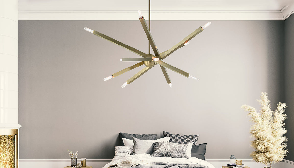 LIVEX LIGHTING Monaco Chandelier  Antique Brass 46986-01