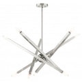 LIVEX LIGHTING Monaco Chandelier Brushed Nickel with Black Chrome Accents 46986-91